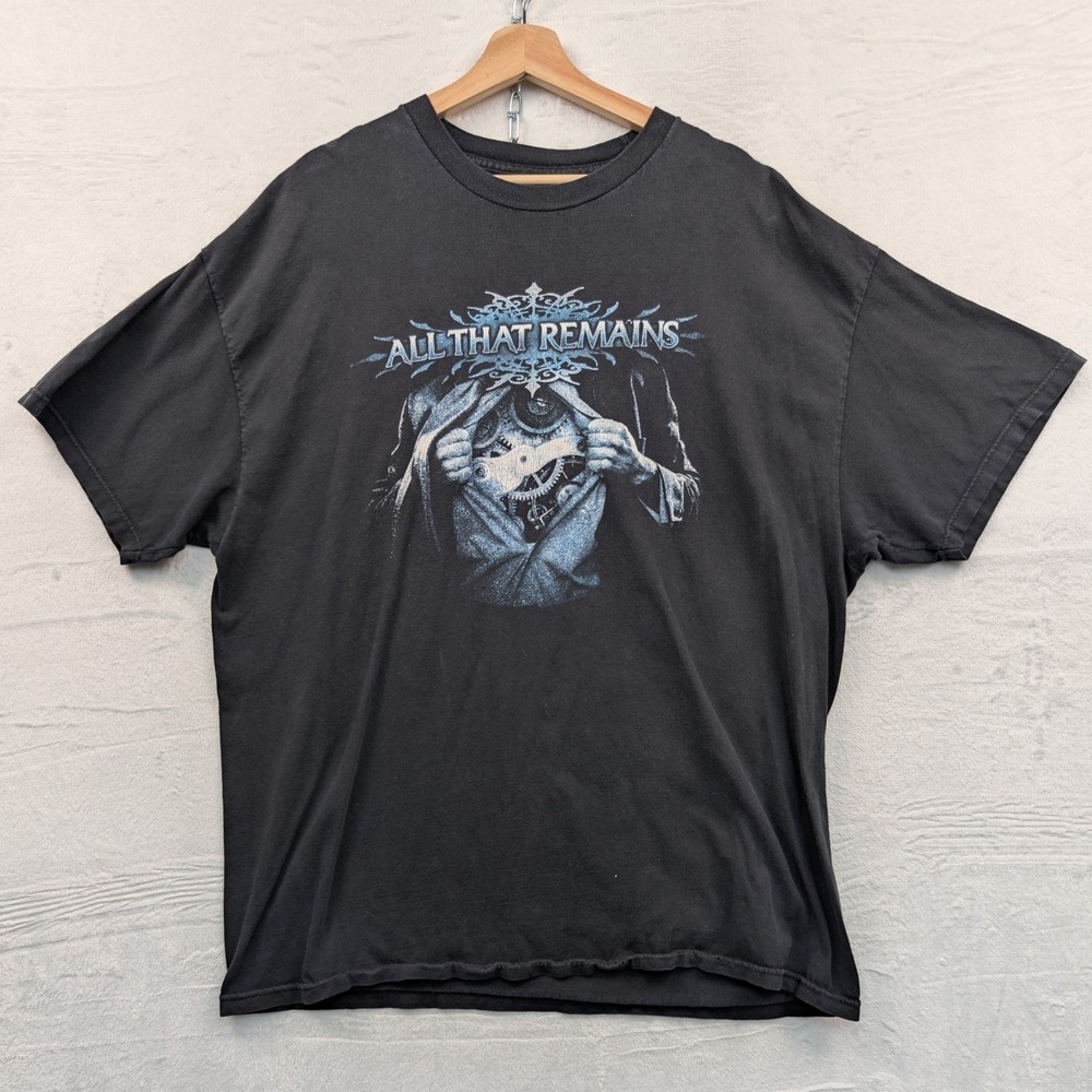 VTG All That Remains T-Shirt Men's 2XL Black Faded Heavy Metalcore Band Y2K